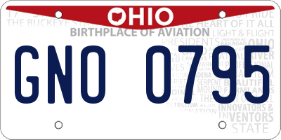 OH license plate GNO0795