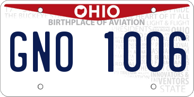OH license plate GNO1006