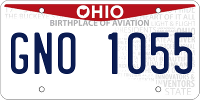 OH license plate GNO1055