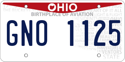 OH license plate GNO1125