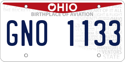 OH license plate GNO1133