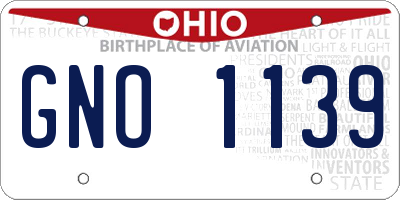 OH license plate GNO1139