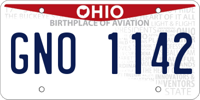 OH license plate GNO1142