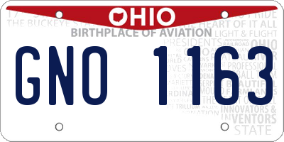 OH license plate GNO1163