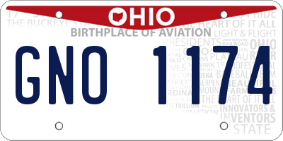 OH license plate GNO1174