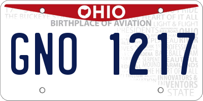 OH license plate GNO1217