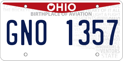 OH license plate GNO1357