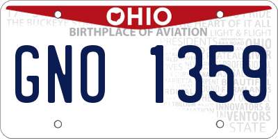 OH license plate GNO1359