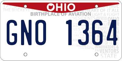 OH license plate GNO1364