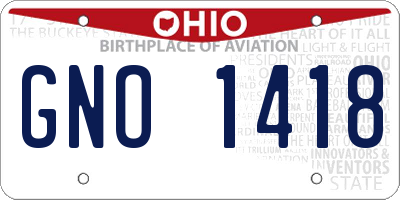 OH license plate GNO1418