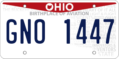 OH license plate GNO1447