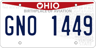 OH license plate GNO1449