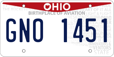 OH license plate GNO1451