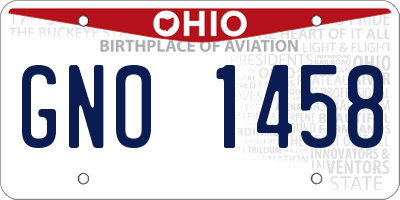 OH license plate GNO1458