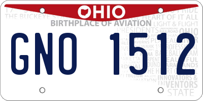 OH license plate GNO1512