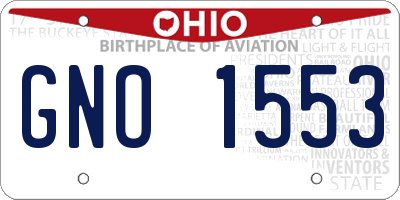 OH license plate GNO1553