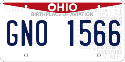 OH license plate GNO1566
