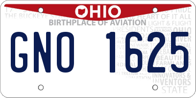 OH license plate GNO1625