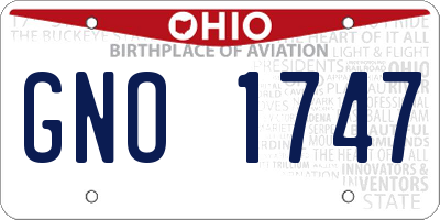 OH license plate GNO1747