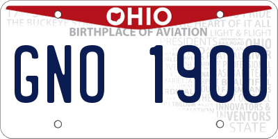 OH license plate GNO1900