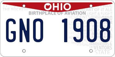 OH license plate GNO1908