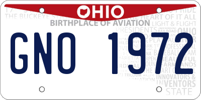 OH license plate GNO1972