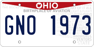 OH license plate GNO1973