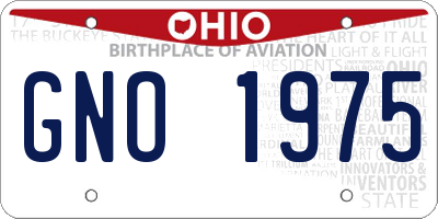 OH license plate GNO1975