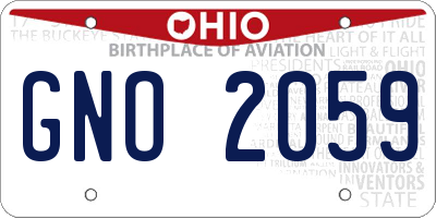 OH license plate GNO2059