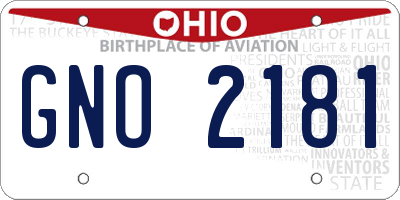 OH license plate GNO2181