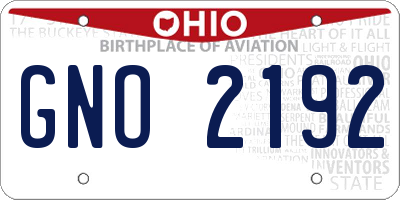 OH license plate GNO2192