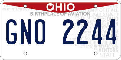 OH license plate GNO2244