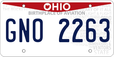 OH license plate GNO2263