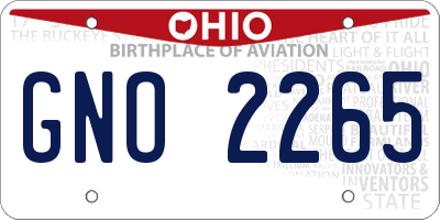 OH license plate GNO2265