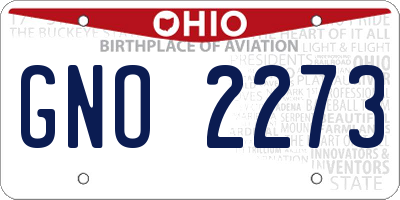 OH license plate GNO2273