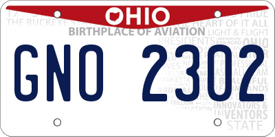 OH license plate GNO2302