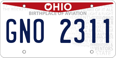 OH license plate GNO2311