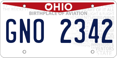 OH license plate GNO2342