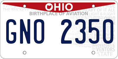 OH license plate GNO2350