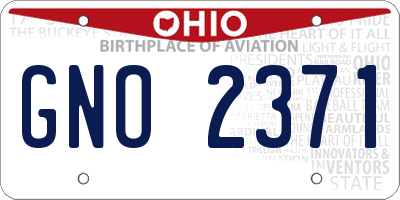 OH license plate GNO2371