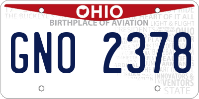 OH license plate GNO2378