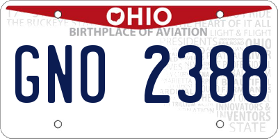 OH license plate GNO2388