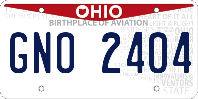 OH license plate GNO2404