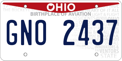 OH license plate GNO2437