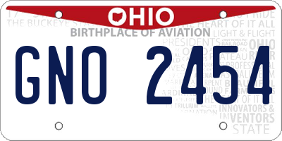 OH license plate GNO2454