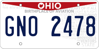 OH license plate GNO2478