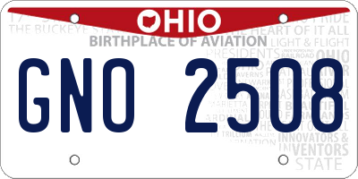 OH license plate GNO2508