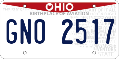 OH license plate GNO2517
