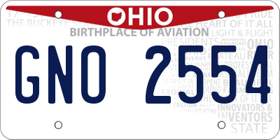 OH license plate GNO2554