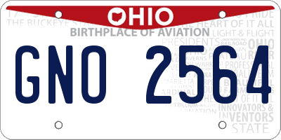 OH license plate GNO2564